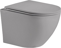 WeltWasser Унитаз подвесной Merzbach 004 MT-GR в комплекте с инсталляцией Amberg 497 ST с клавишей смыва хром – фотография-2